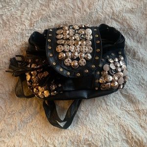 Gold studded Backpack/ purse